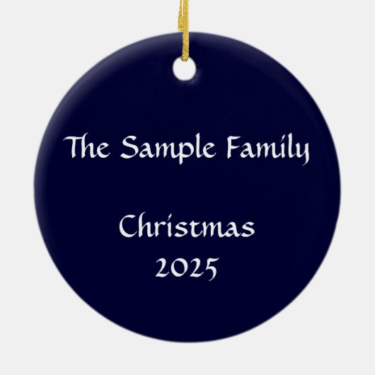 Silver Bells, Holly and Glas in lood Personalized Keramisch Ornament (Achterkant)