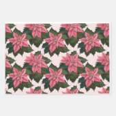 Silver Bells, Holly & Berries en Poinsettias Inpakpapier Vel (Voorkant 3)