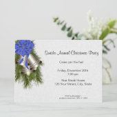 Silver Bells kerstfeestuitnodiging Kaart (Staand voorkant)