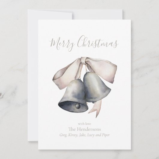 Silver Bells Kerstmis Feestdagenkaart (Voorkant)