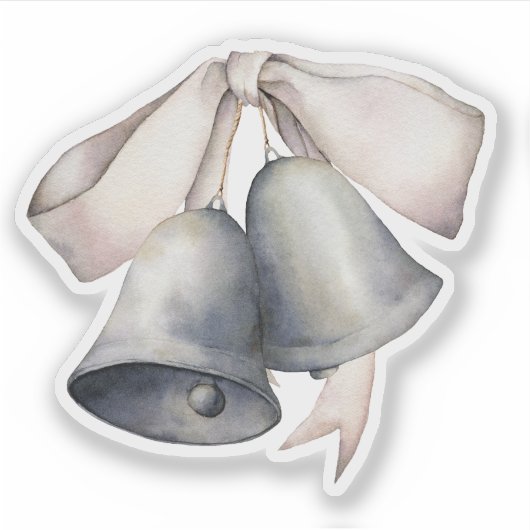 Silver Bells Merry Christmas Sticker (Voorkant)