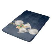 Silver Bells over Blue Backgroun Bathmat Badmat (Gekanteld)