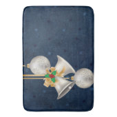 Silver Bells over Blue Backgroun Bathmat Badmat (Voorkant Verticaal)