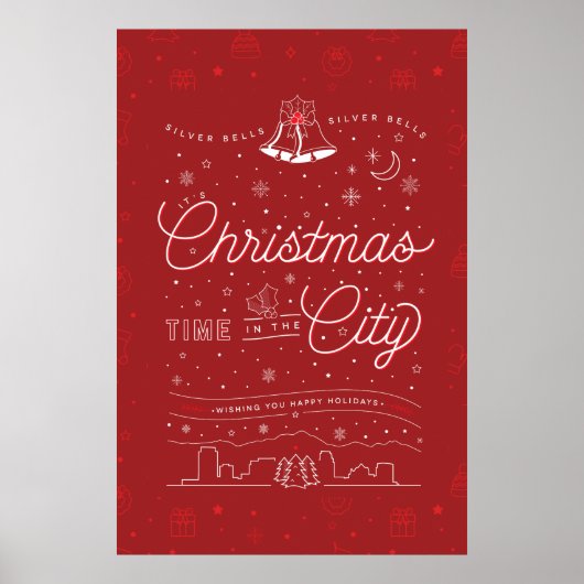 Silver Bells Poster met kerstmis 24x36 / Red (Voorkant)