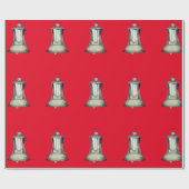Silver Bells Red Wrapping Paper Cadeaupapier (Vlak)