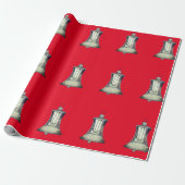 Silver Bells Red Wrapping Paper Cadeaupapier (Uitgerold)
