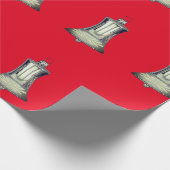 Silver Bells Red Wrapping Paper Cadeaupapier (Hoek)