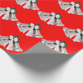Silver Bells Red Wrapping Paper Cadeaupapier (Hoek)