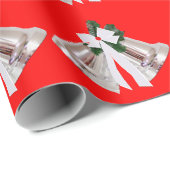 Silver Bells Red Wrapping Paper Cadeaupapier (Rol Hoek)