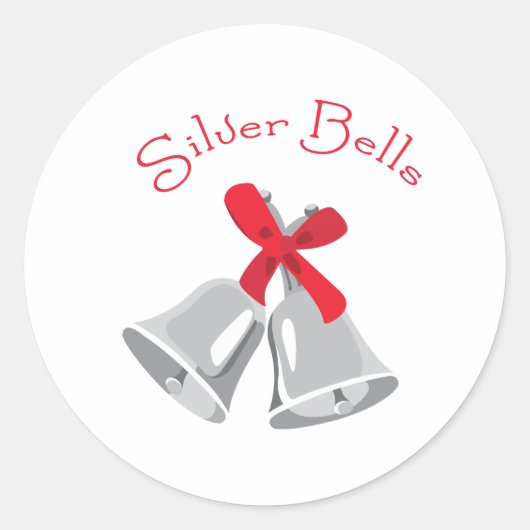 Silver Bells Ronde Sticker (Voorkant)