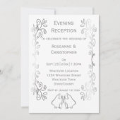 Silver Bells Scrollwork bruiloft receptie Kaart (Voorkant)