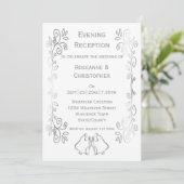 Silver Bells Scrollwork bruiloft receptie Kaart (Staand voorkant)