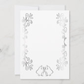 Silver Bells Scrollwork bruiloft receptie Kaart (Achterkant)