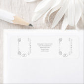Silver Bells Scrollwork Wedding Retouradres Etiket (Insitu)