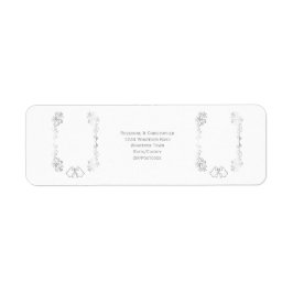 Silver Bells Scrollwork Wedding Retouradres Etiket