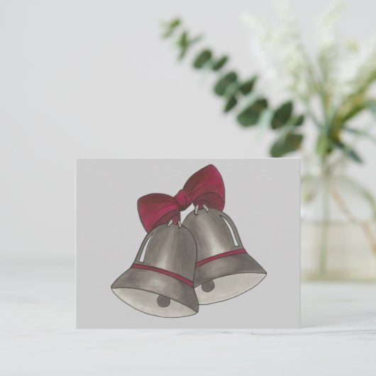 Silver Bells Wedding Bell Save the Date Briefkaart (Staand voorkant)