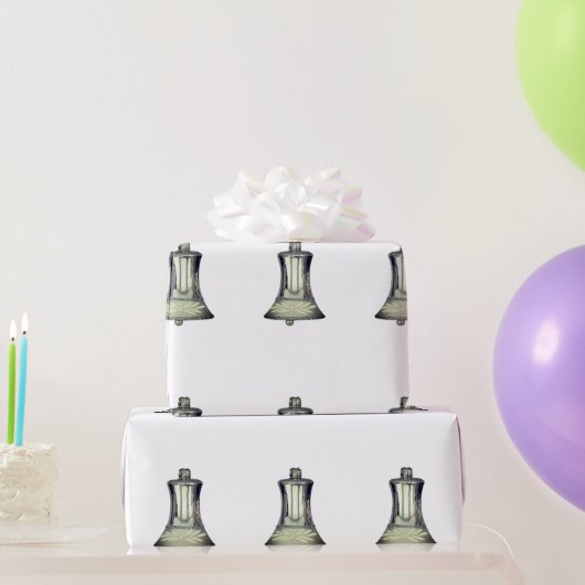 Silver Bells White Wrapping Paper Cadeaupapier (Feestgeschenken)