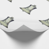 Silver Bells White Wrapping Paper Cadeaupapier (Hoek)