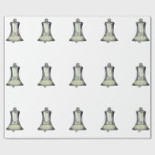 Silver Bells White Wrapping Paper Cadeaupapier (Vlak)