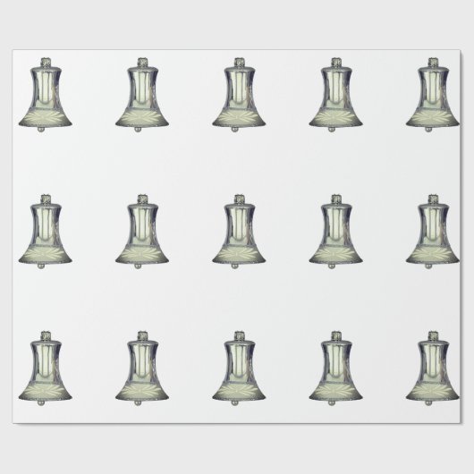 Silver Bells White Wrapping Paper Cadeaupapier (Vlak)