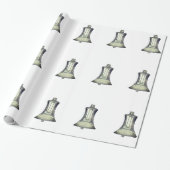 Silver Bells White Wrapping Paper Cadeaupapier (Uitgerold)