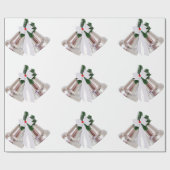 Silver Bells White Wrapping Paper Cadeaupapier (Vlak)
