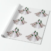 Silver Bells White Wrapping Paper Cadeaupapier (Uitgerold)
