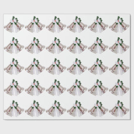 Silver Bells White Wrapping Paper Cadeaupapier