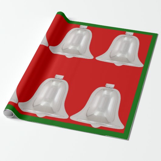 Silver Bells Wrapping Paper Cadeaupapier (Uitgerold)