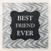 Silver Best FRIEND Ever-ontwerp Glazen Onderzetter (Voorkant)