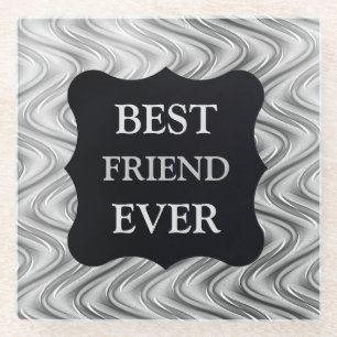 Silver Best FRIEND Ever-ontwerp Glazen Onderzetter