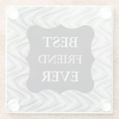 Silver Best FRIEND Ever-ontwerp Glazen Onderzetter (Achterkant)