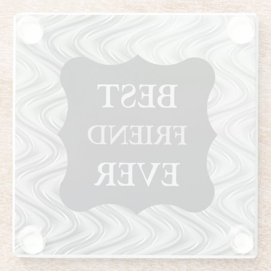 Silver Best FRIEND Ever-ontwerp Glazen Onderzetter (Achterkant)