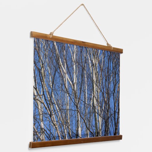 Silver Birch Branches Hangend Wandkleed (Gebogen)
