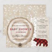Silver Birch Pset Winter Baby shower for Boy Kaart (Voorkant / Achterkant)