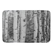 Silver Birch Tree Trunk Black en White Design Badmat (Voorkant)