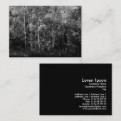 Silver Birch Trees B&W, Mini Foto Visitekaartje (Voorkant / Achterkant)