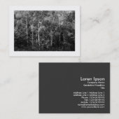 Silver Birch Trees B&W, Mini Foto Visitekaartje (Voorkant / Achterkant)