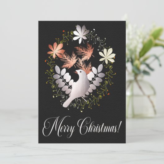 Silver Bird Christmas-Wenskaart Kaart (Staand voorkant)