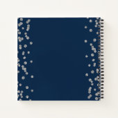 Silver Birthday Guestbook Glitter Confetti Navy Notitieboek (Achterkant)