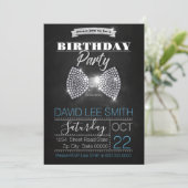 Silver Birthday Party Diamonds stropdas Kaart (Staand voorkant)