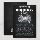 Silver Birthday Party Diamonds stropdas Kaart (Voorkant / Achterkant)