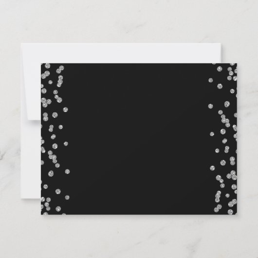 Silver Birthday Save Date Glitter Confetti Black Save The Date (Achterkant)