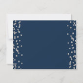 Silver Birthday Save Date Glitter Confetti Navy Save The Date (Achterkant)