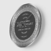 Silver & Black 25th Wedding Jubileum Grote Klok (Hoek)