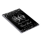 Silver Black 30th Birthday Guest Book Confetti Notitieboek (Rechterzijde)