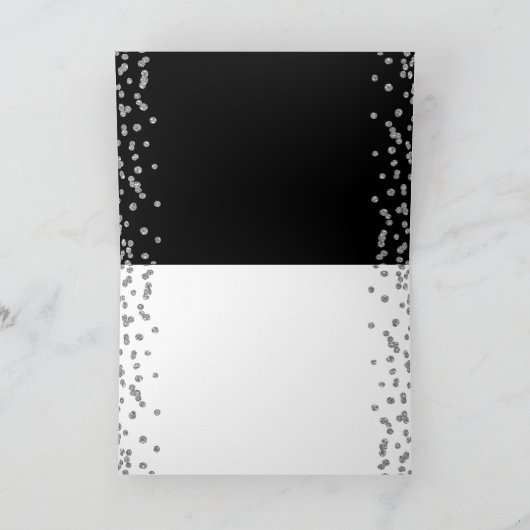 Silver Black 40th Birthday Bedankt Confetti (Binnen)