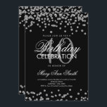 Silver Black 40th Birthday Glitter Confetti Kaart<br><div class="desc">Elegant 40th Birthday Silver Faux Glitter Confetti Black sjabloon. Geweldig voor 40e verjaardagsfeestjes en nog veel meer!</div>