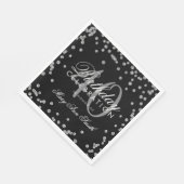 Silver Black 40th Birthday Glitter Confetti Servet (Hoek)
