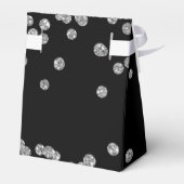 Silver Black 80th Verjaardag Dank u Confetti Bedankdoosjes (Achterkant)